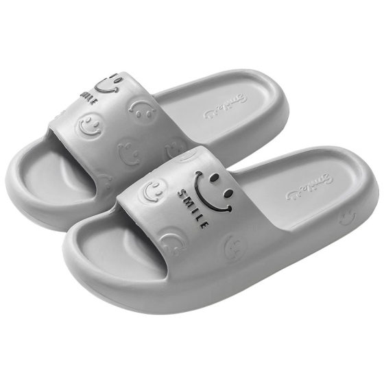 Household Smiley Slippers Women's Summer Indoor Home EVA Slip-on Feeling Thick Bottom Non-Slip Non-Stinky Feet Sandals for Men