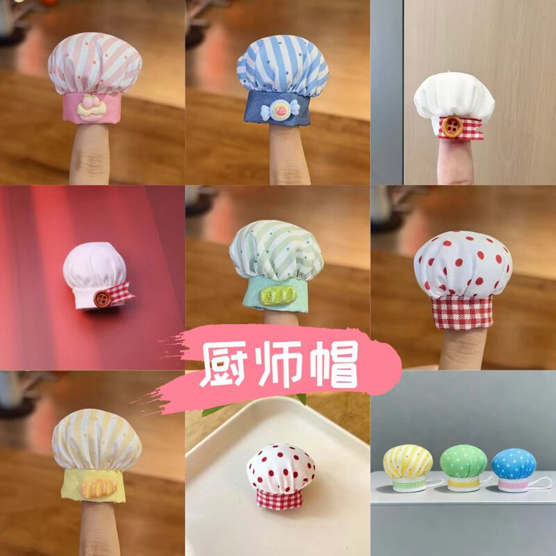 In-Stock Kt Cat Self-Deprecating Bear Labubu Doll Clothes Hat Doll Accessories Chef Hat Cotton Doll Plush Mini Hat