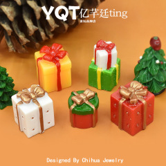 Yqtシミュレーションクリスマス樹脂ギフトボックスデスクトップ装飾品クロスボーダー微景観クリスマスdiy装飾部品