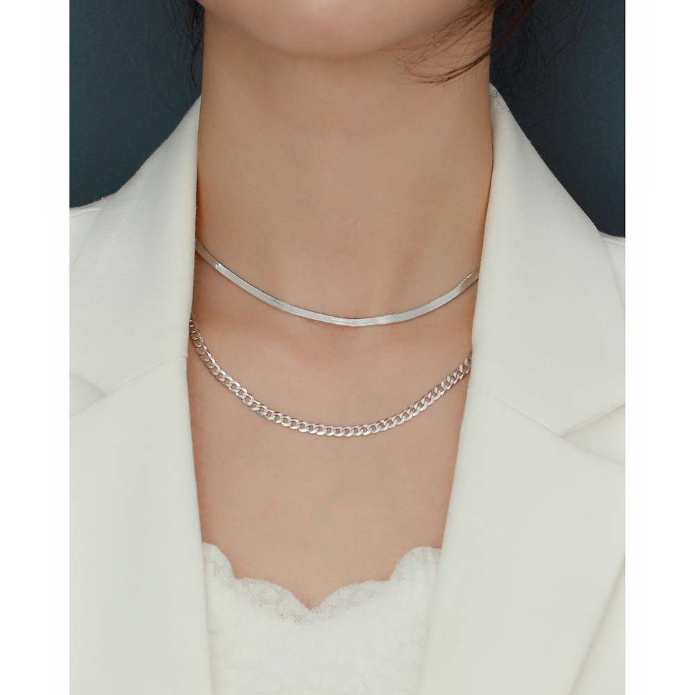 Einfacher Stil Strassenmode Geometrisch Sterling Silber Überzug Halskette display picture 1