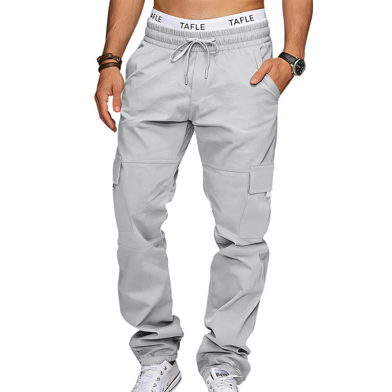 Men's Clothing Men's Casual Trousers Loose Fit Multi Pocket Cargo Pants Patchwork Straight Leg For Formal & Casual_viptrois.com