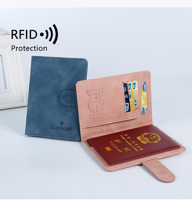 Nueva funda para pasaporte RFID, práctica y multifuncional, con almacenamiento de documentos, material PU, bolsa de viaje para pasaporte.