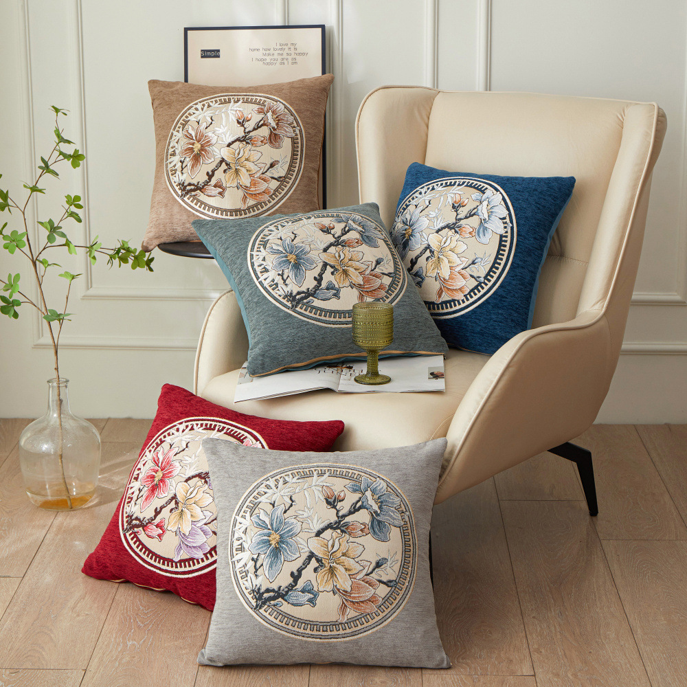 Authenticity Guaranteed Nantong Home Textile Manufacturer Chenille Embroidery Series Sleeping Leg Pillow High-End Bedside Cushion