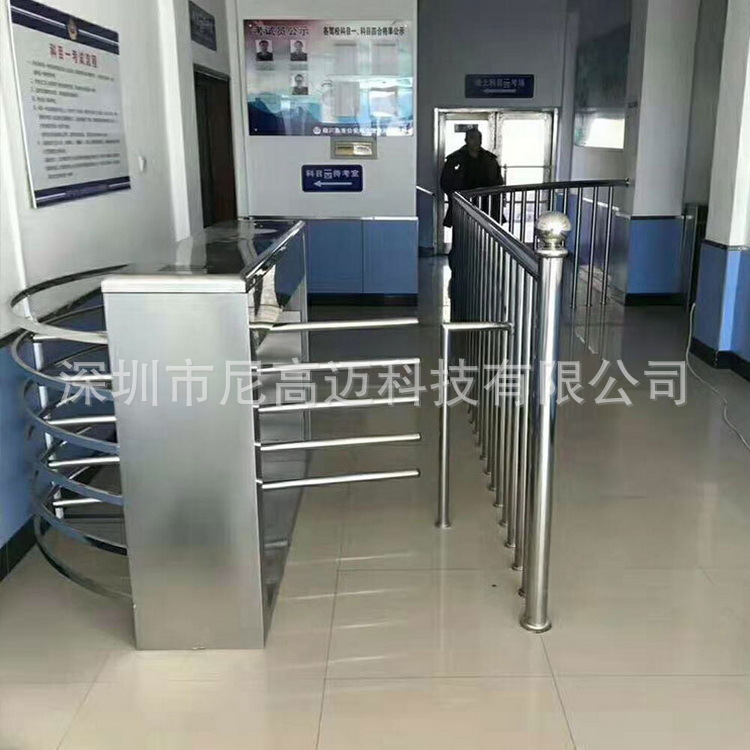 考场智能身份识别半高旋转门驾校进出智能刷卡通道转闸工地十字栅