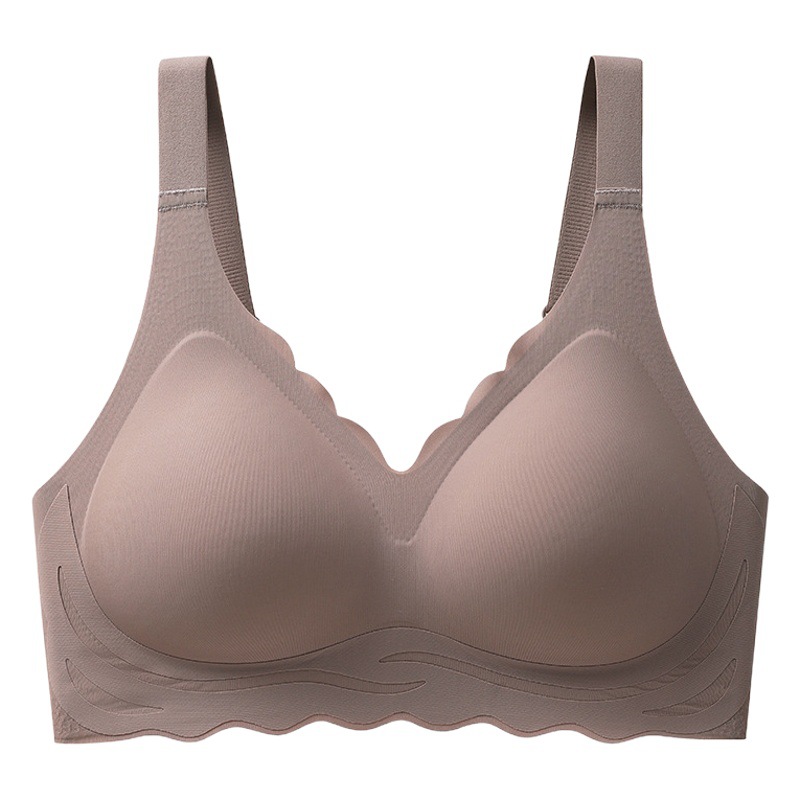 Nueva ropa interior de talla grande sin costuras push-up inalámbrico para mujer anti-flacidez pecho grande pecho pequeño sujetador de soporte suave Delgado
