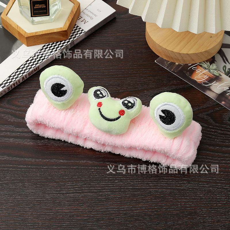 Nueva chica estudiante de moda Linda banda de pelo de felpa de dibujos animados Rana diadema banda de pelo lindo accesorios de cabeza al por mayor