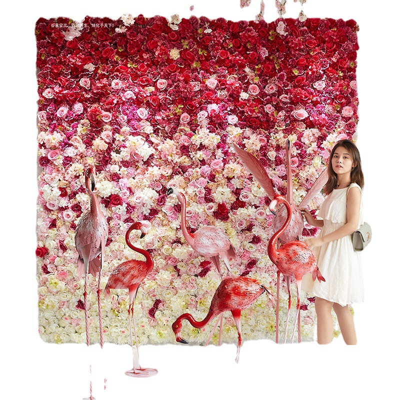 Pared de flores artificiales para bodas, pared de plantas, fondo de pared para bodas, decoración de flores falsas para escaparates de centros comerciales, flores de seda de rosa al por mayor