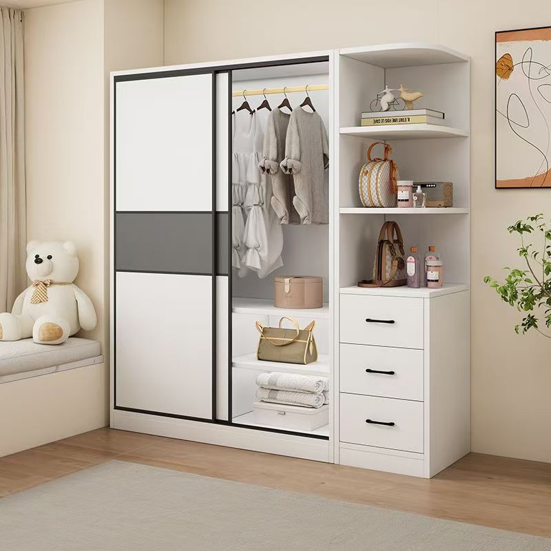 Wardrobe Home Bedroom Simple Modern Door Children's Cabinet Simple Assembly Wardrobe for Rental Room