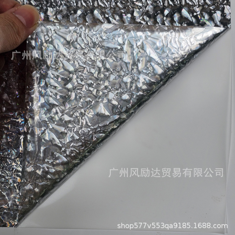 Cross-border bestseller PET electroplated forged mica stone silver carbon fiber interior trim bright silver full-body car wrap