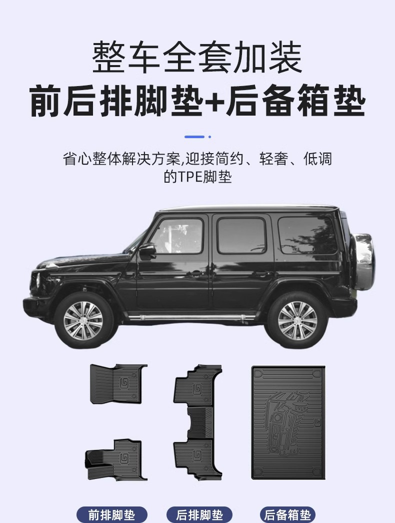 Suitable for Mercedes-Benz G-Class Foot Mat Special Full TPE Car Foot Mat Waterproof Envelope Original Laying Carpet