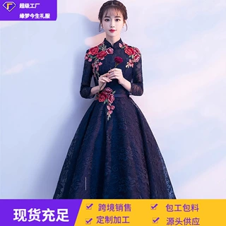 改良旗袍连衣裙2026秋季新款宴会优雅中长款聚会派对显瘦晚礼服女