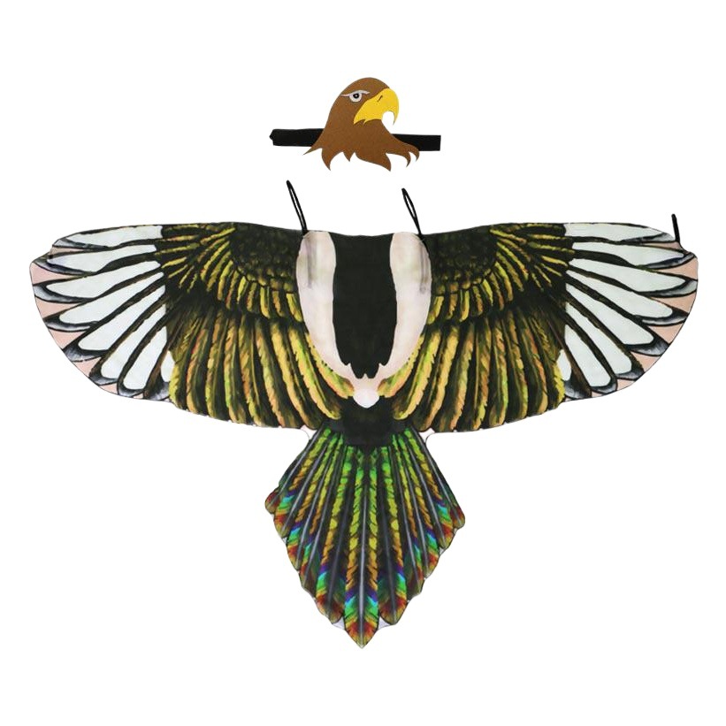 Halloween simulación alas de pájaro capa tocado águila rendimiento del partido apoyos traje cos