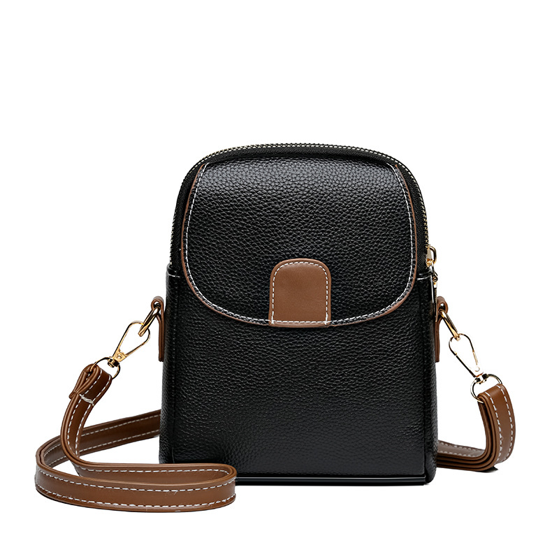 휴대 전화 여성 가방 2024 새로운 패션 어깨 가방 유행 여성 동전 지갑 소프트 가죽 올 매치 유럽과 미국의 크로스 바디 백