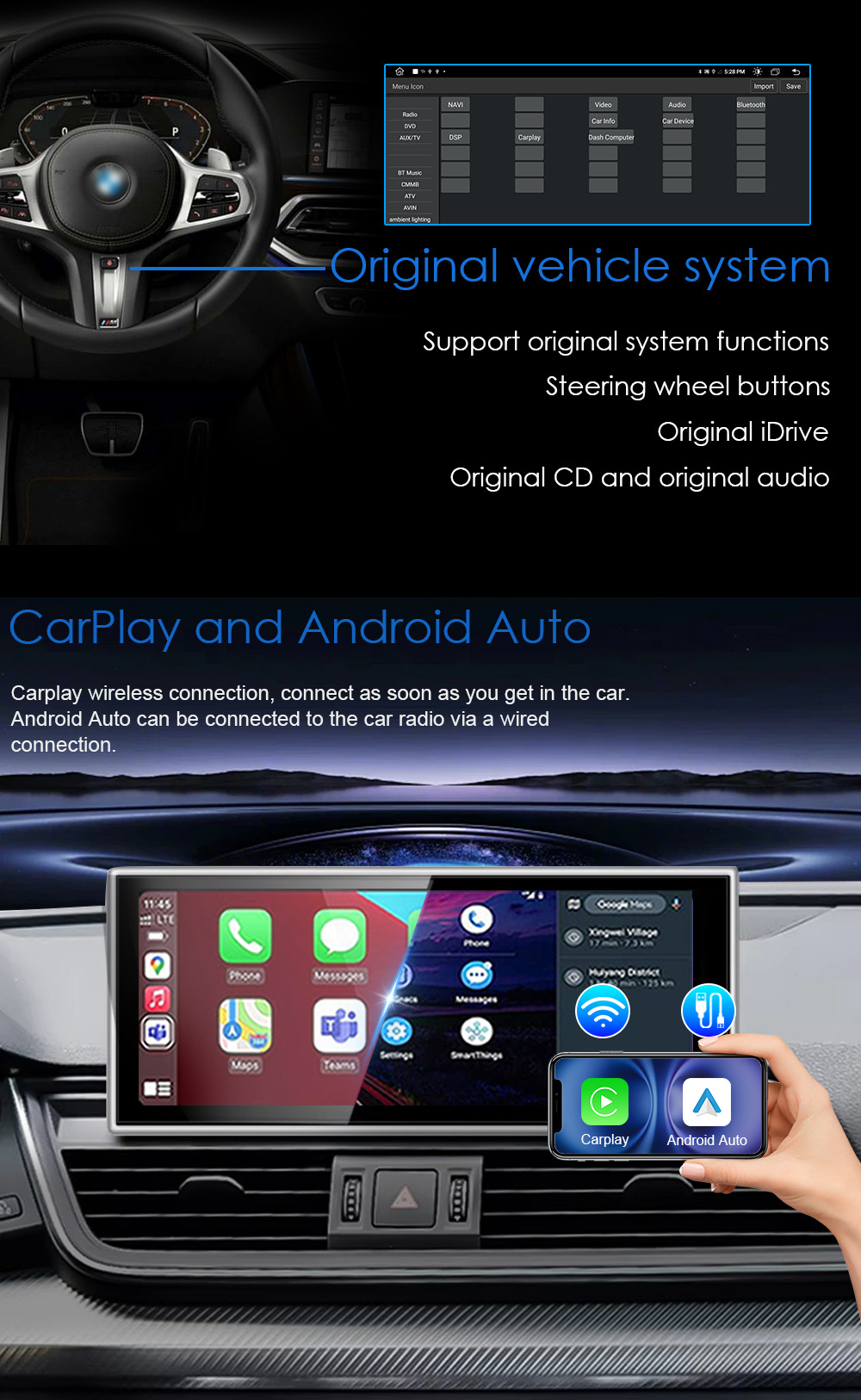 10.25inch / 12.3inch / 12.8inch Android Car Navigation System Suitable for Audi Q5L 2018-2020 Models
