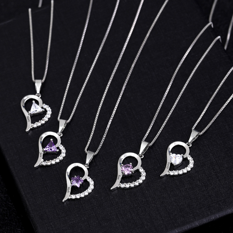 fashionable cute necklace heart shaped