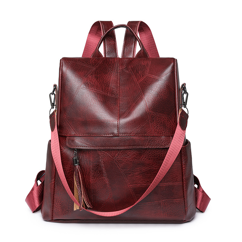 Venta al por mayor transfronteriza 2024 Nueva borla mochila antirrobo de las mujeres moda retro viaje al aire libre mochila de doble uso moda