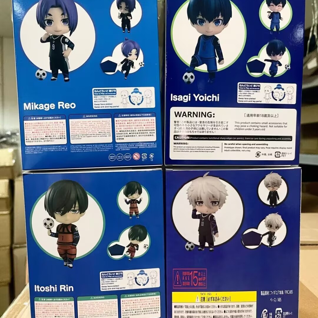 (2개) 블루 감옥 Q 클레이 맨  1998 JIE SHIYI 얼굴 변경 액션 그림 박스 핸드