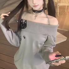 B 98056 Off shoulder fleece top һ�ּ籣ů���羳����ͨ��