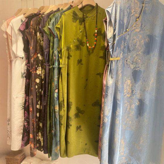 Summer New Arrival Human Silk Thin New Chinese Style dress Modified Cheongsam Dress Loose Vintage