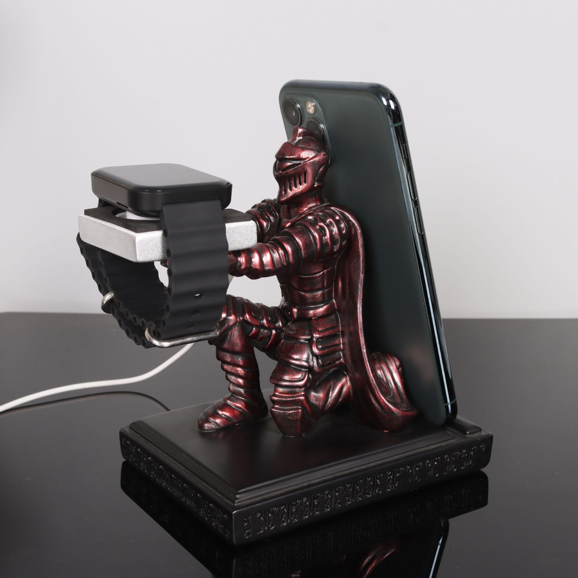 Aplicable para samurai Huawei soporte de carga inalámbrica soporte de teléfono móvil base adornos Apple S9 reloj de carga creativa