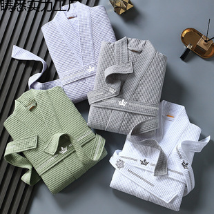 Hotel Bathrobe Water-Absorbent Quick-Drying Long Nightgown Women's Bathrobe Men's Adult All-Season 2024 New Yuan Luo