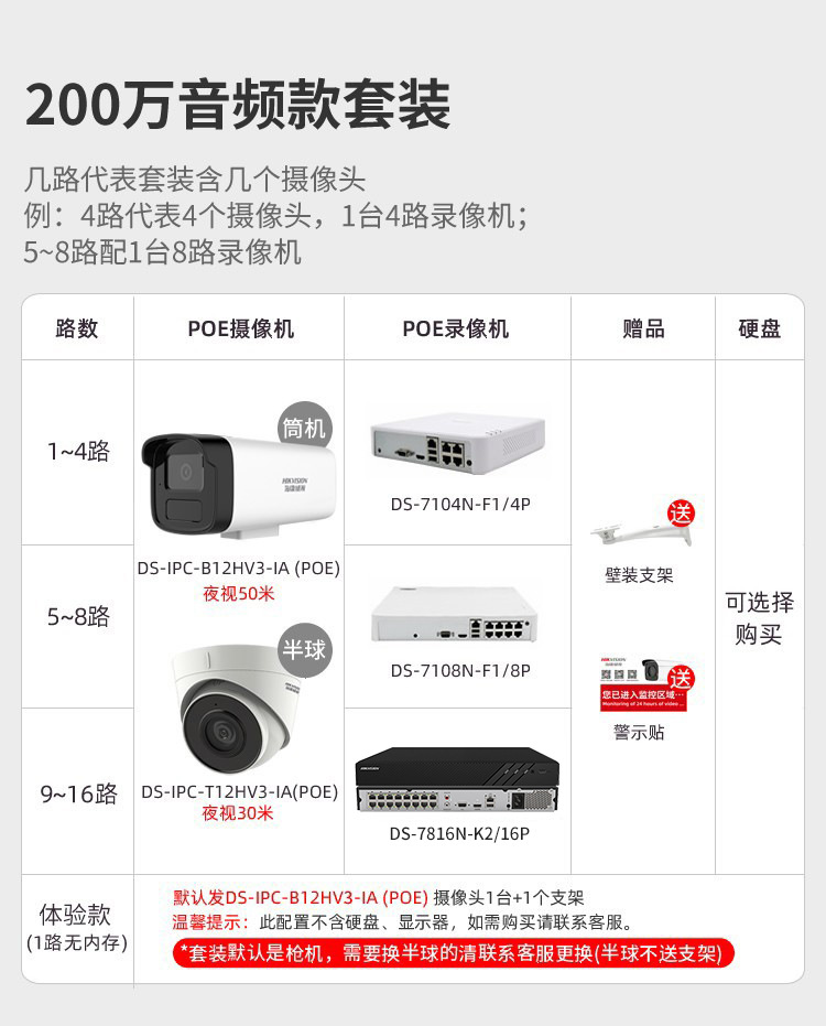 Hikvision 2MP POE kamera seti, H.265 NVR, mobil izleme