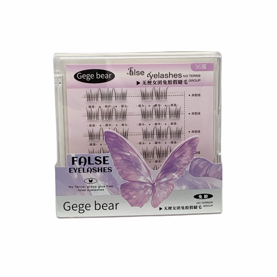 Gegebear grupo de mujeres sin terroles, pestañas falsas sin pegamento, nuevo rollo natural, maquillaje con raíces claras y segmentos de grupo de mujeres coreanas