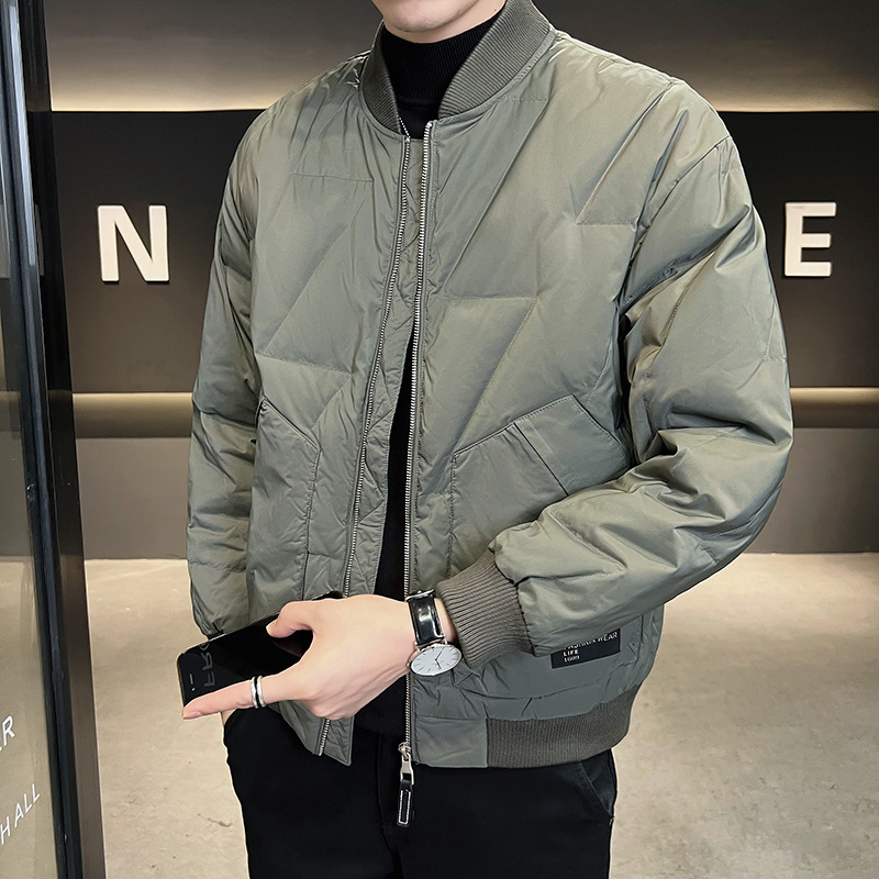 야구 칼라 라이트 다운 재킷 남자의 겨울 따뜻한 2024 새로운 패션 브랜드 하이 센스 패션 잘 생긴 짧은 코트