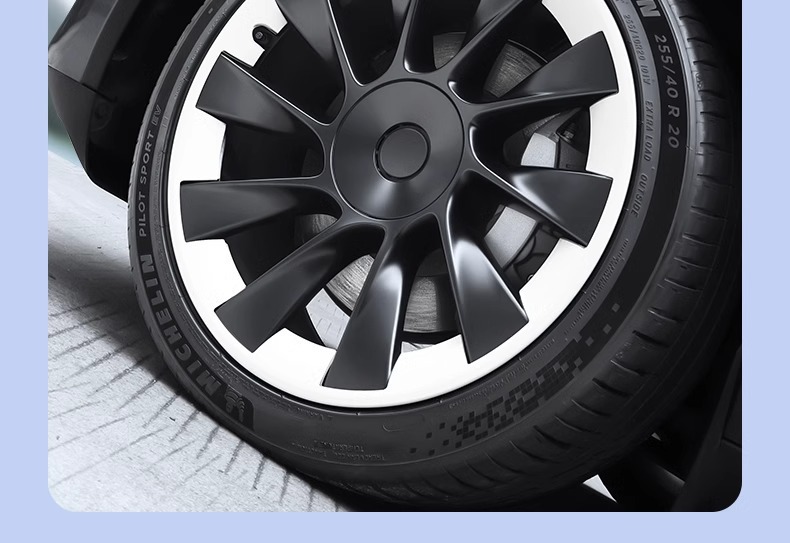 Suitable for Tesla Model Y Wheel Hub Cover 20inch Protective Cover Cyclone Wheel Rim Modification Accessories Black Other
