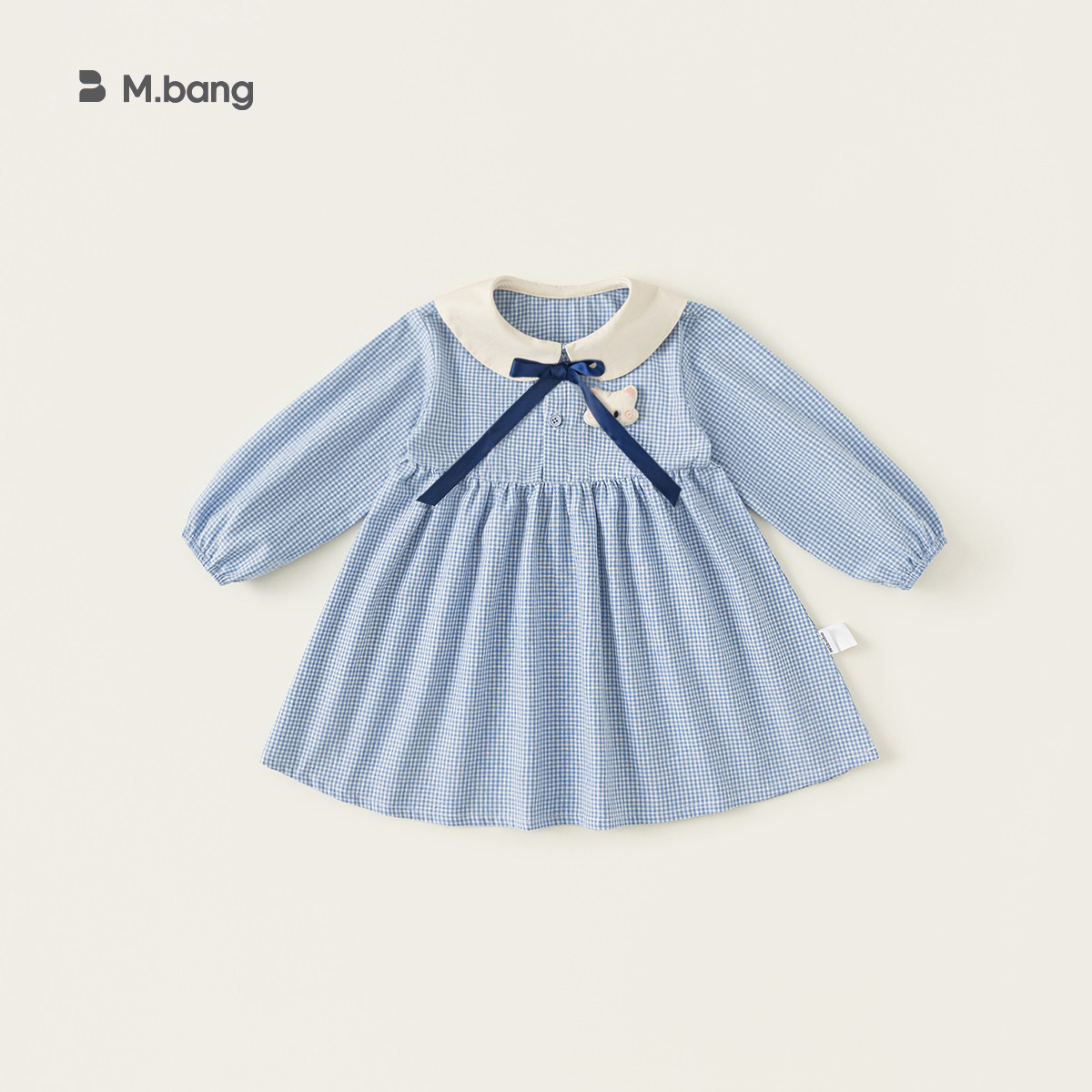 宥宝童装女宝宝连衣裙春季小女孩田园风公主裙女童春装娃娃领裙子