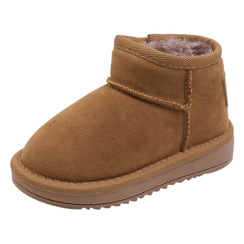 Зимние детские модные сапоги 2024 года, корейский стиль, короткие сапоги для малышей, теплые хлопковые сапоги для мальчиков и девочек