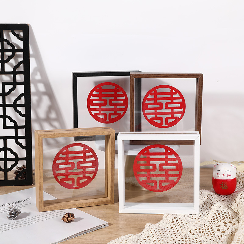 Customized Double Mirror Transparent Glass Wooden Photo Frame Modern Minimalist Bedroom Study Living Room Decorative Picture Frame Photo Frame Customized Double Mirror Transparent Glass Wooden Photo Frame Modern Minimalist Bedroom Study Living Room Decorative Picture Frame Photo Frame
