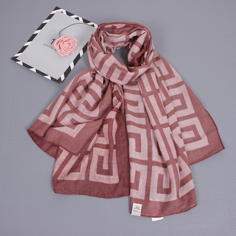 絲巾春秋款洋氣時尚棉質加寬長巾夏季旅遊披肩兩用薄款圍巾