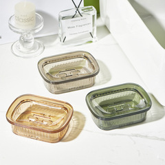 Light Luxury Plastic Soap Dish for Bathroom & Shower | Portable Laundry Soap Holder | Double-Layer Drainage Soap Box | Toilet Soap Dispenser