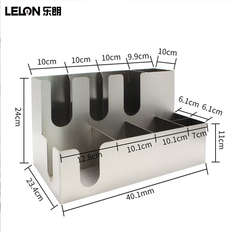 Tienda de té de leche, estante de tazas de acero inoxidable, estante de almacenamiento de tazas, toallas comerciales multifuncionales, estante de almacenamiento de paja de café, bar