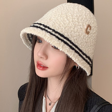 秋冬季女士帽子毛绒渔夫帽韩版网红羊羔毛盆帽时尚保暖水桶帽批发