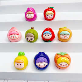 新款创意卡通水果萌粒diy树脂配件桌面车载立体摆件钥匙扣挂件