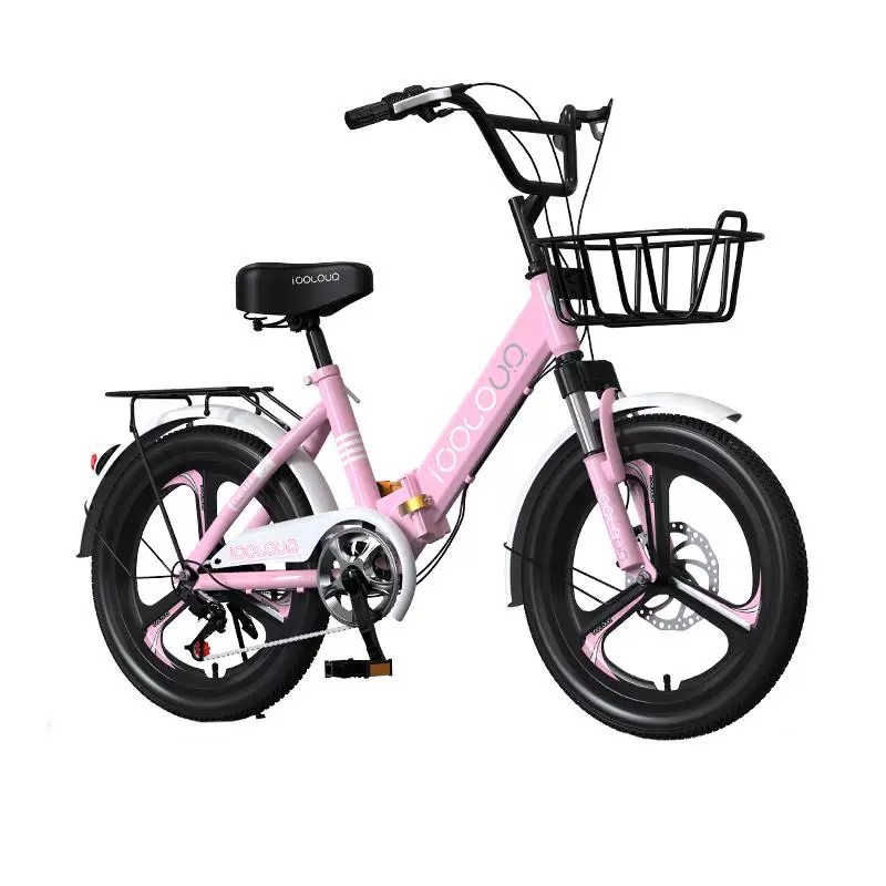 Children's Folding Bicycle Middle and Big Children's New Variable Speed Bicycle 6-12 Years Old Girl Boy Child Primary School Student Baby Car