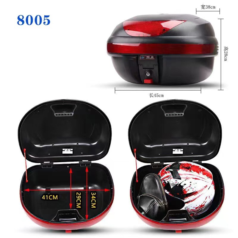 Hengye cross-border leather case with iron bottom plate electric car tail box large motorcycle trunk quick detachable suitcase