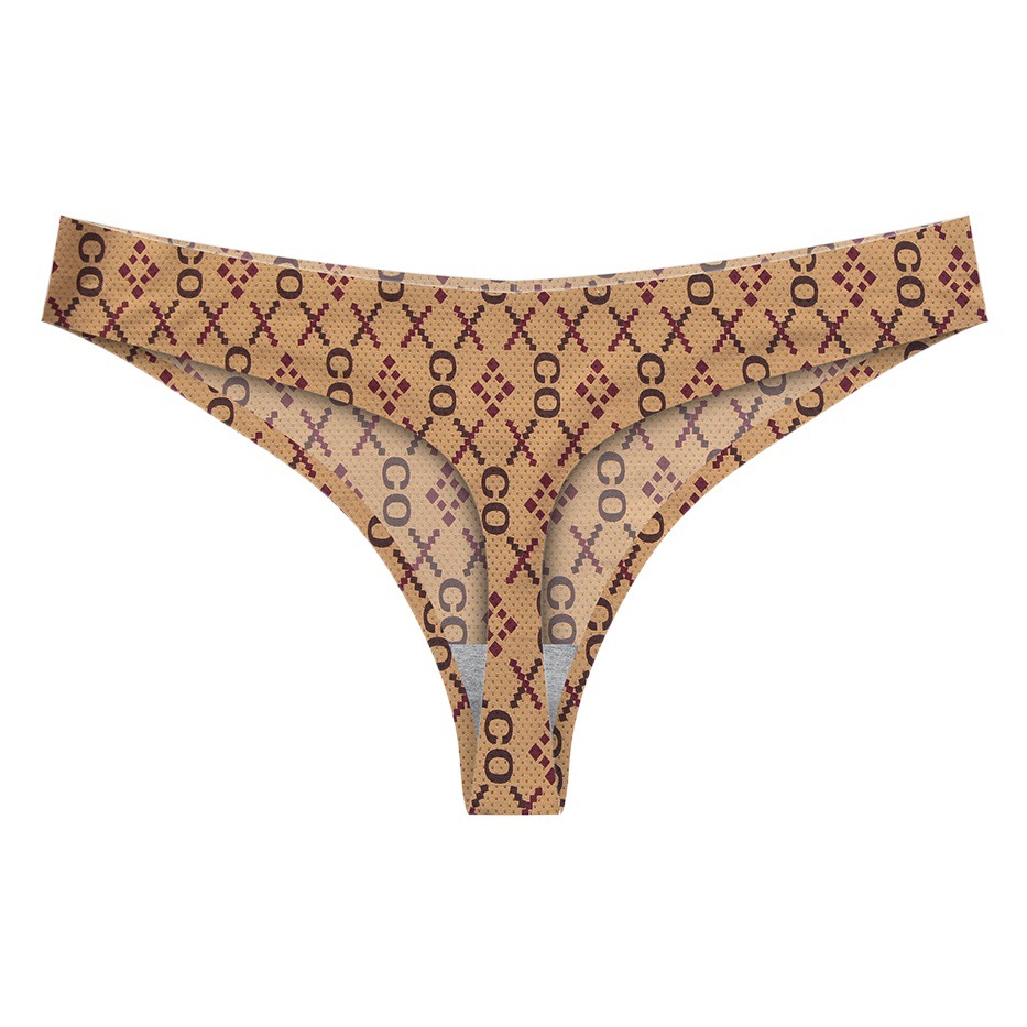 En stock europeo y americano sexy seda de hielo Tanga de mujer sin costuras cintura baja ligero transpirable cómodo antibacteriano entrepierna ventas directas de fábrica