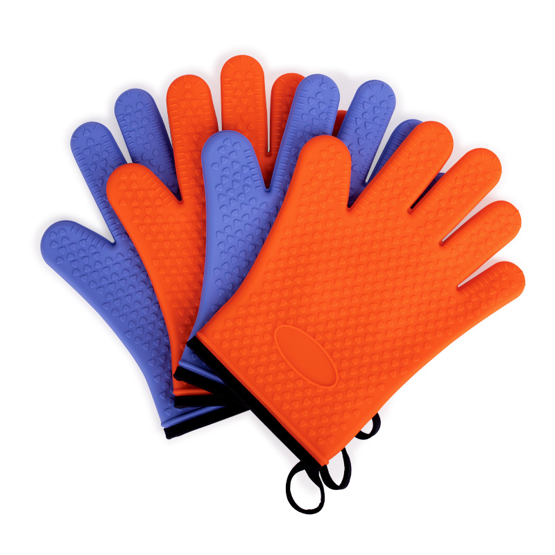 硅胶隔热手套 厨房好帮手硅胶加棉双层隔热手套防水防滑硅胶手套