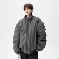 美式飞行夹克棉服男冬季潮牌设计感廓形立领加厚保暖短款棉衣外套