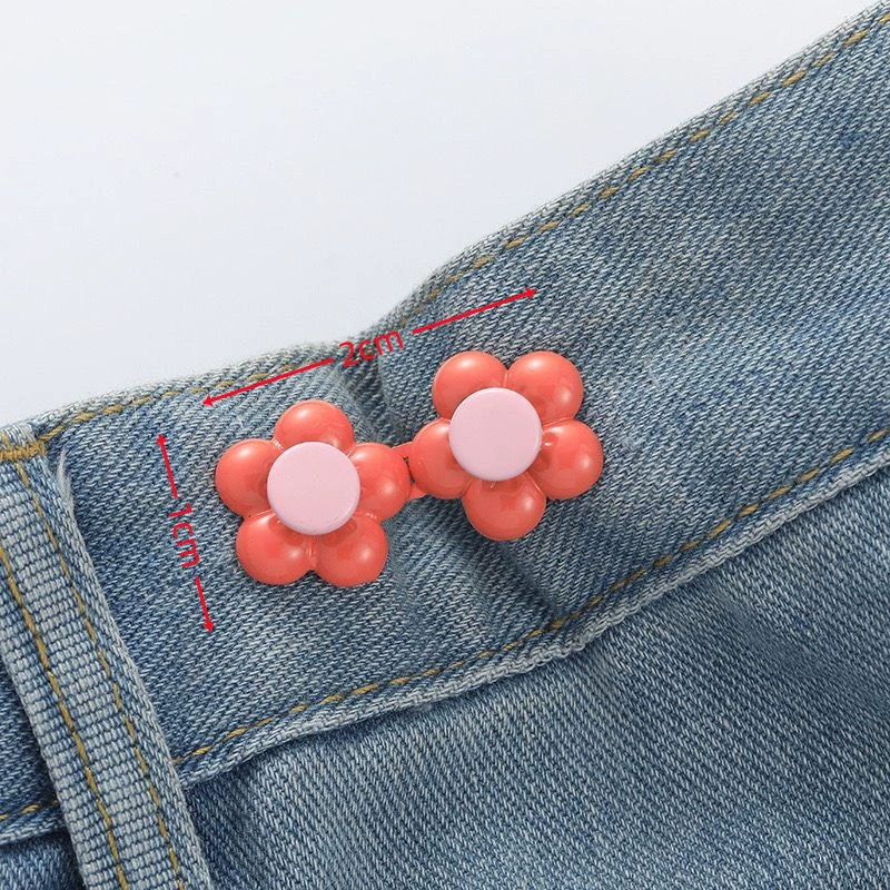 Nail-Free Removable Waist Buckle Pair, Flat-Bottom Seamless Buttons for Pants & Skirts, Assorted Designs