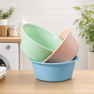启翰源塑料脸盆家用糖果色简约轻奢洗菜盆洗衣盆水盆32cm