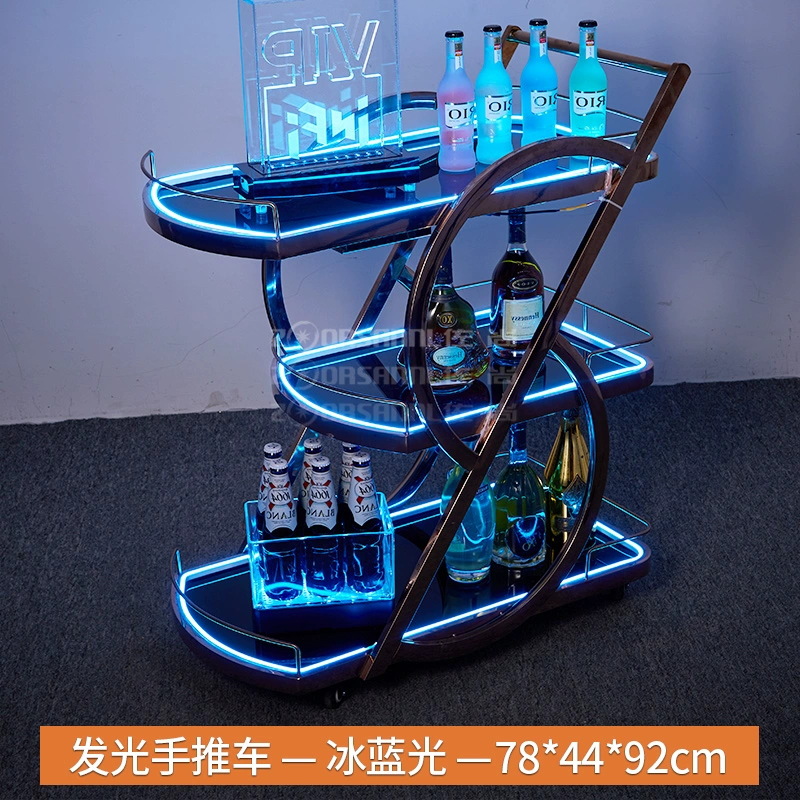 Bar ktv carro de vino luminoso carro de pastel de cumpleaños carro de comida de vino de noche LED carro de vino