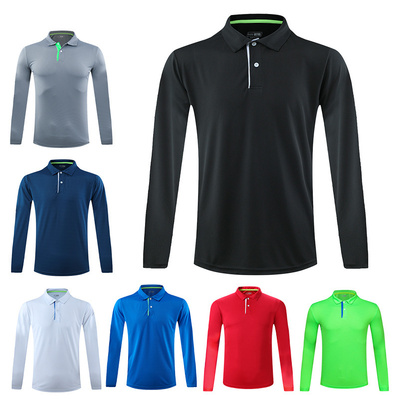 Men's and Women's Group Unit Long-Sleeved Spring and Autum Polo Shirts Sports Outdoor Quick-Drying Clothes Fitness Casual Running Clothes
