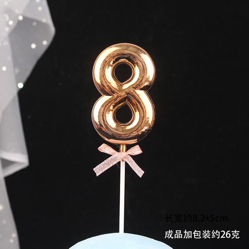 Decoración digital para pasteles 0-9, 3D oro/rosa, inserto para cumpleaños – Mayorista de Yiwu image 45