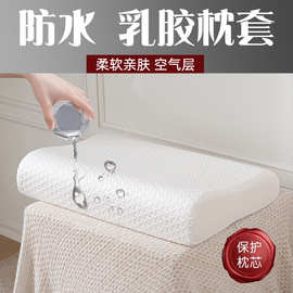防口水隔脏乳胶枕套防头油泰国橡胶记忆枕芯枕头套罩30x50x40x60