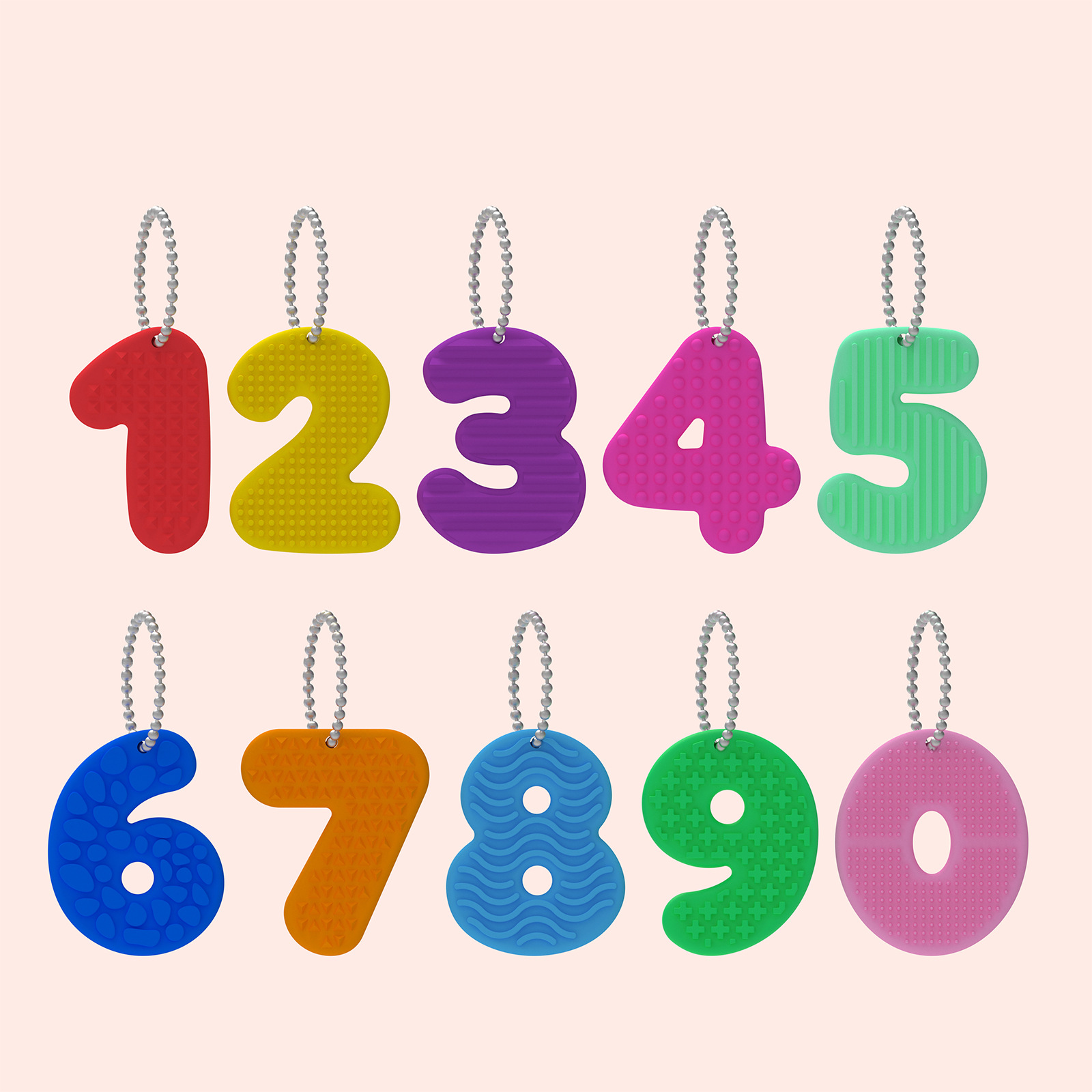 Juguetes Fidget transfronterizos sensoriales para niños descomprimir piedra de textura suave de punta de dedo pellizco pellizco llavero de dibujos animados