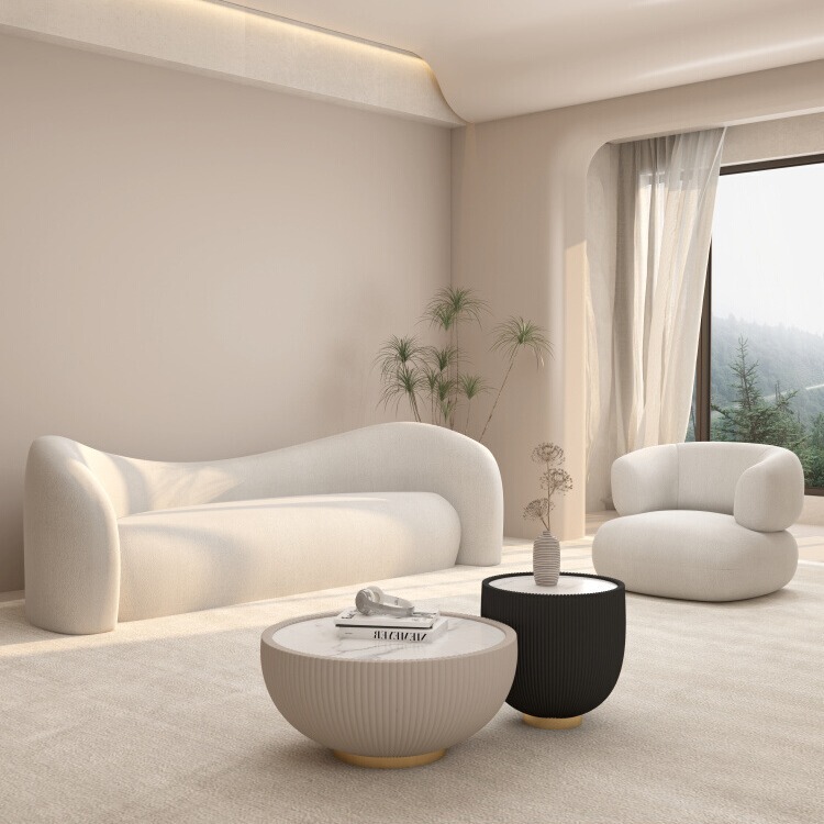 Cream Style Sofa Small Apartment Living Room Nordic Simple Creative Clothing Shop Leisure Reception Beauty Salon Internet Popular